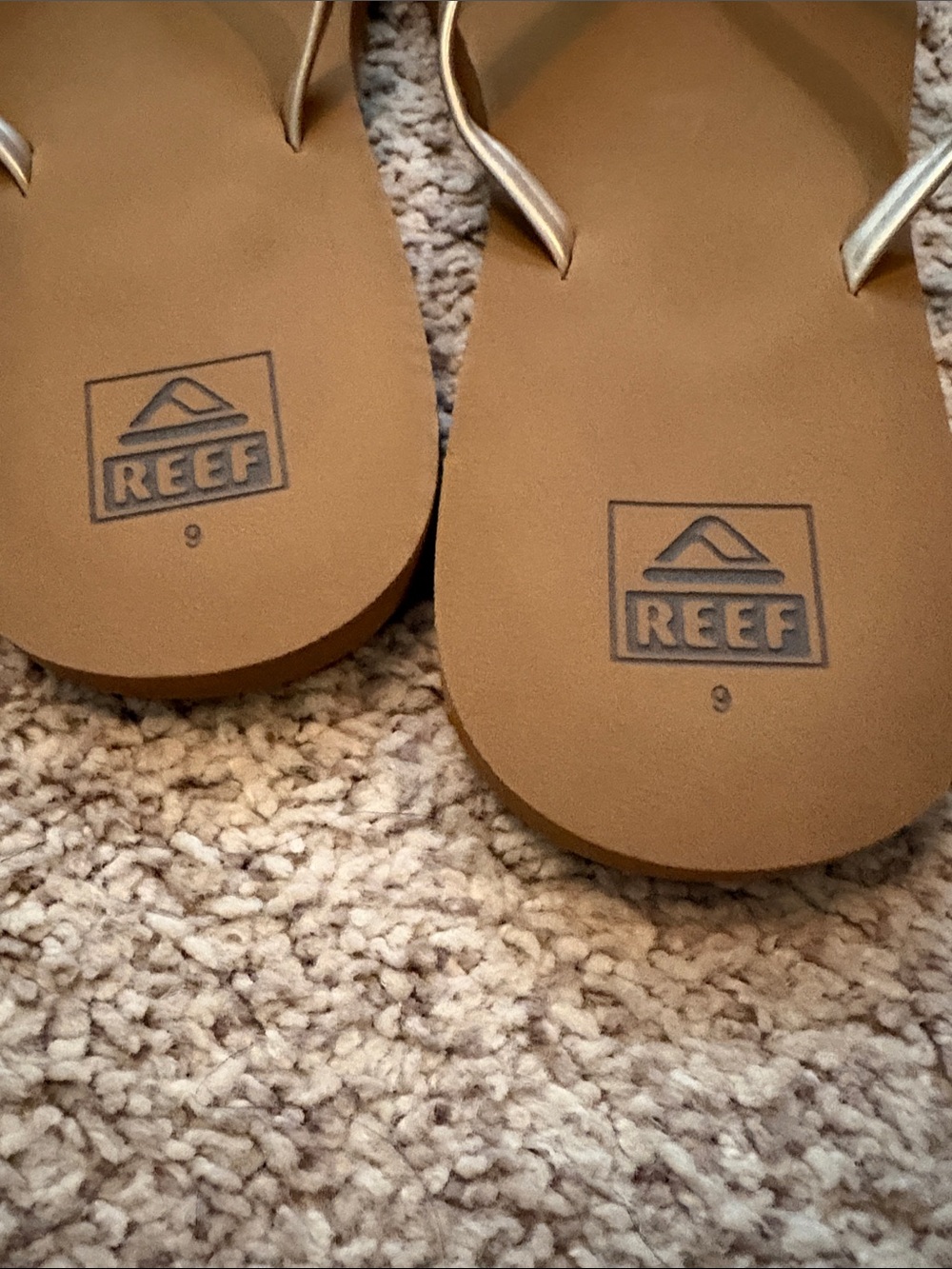 Reef Brown Sandals with Metallic Gold Straps - Picture 2 of 3